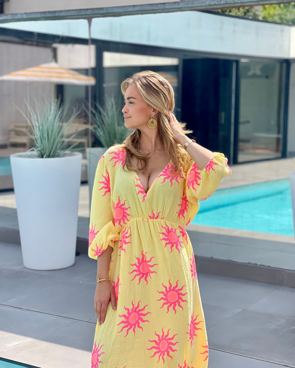 Solea Robe Longue Jaune Soleil