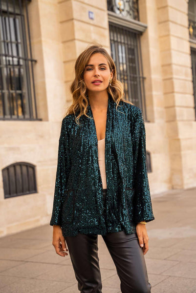 Veste sequins verte - JALIE