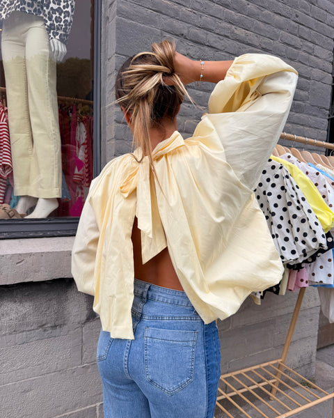 Blouse manches longues jaune- ELINA
