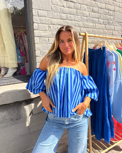 Haut bustier bleu - ANDIE