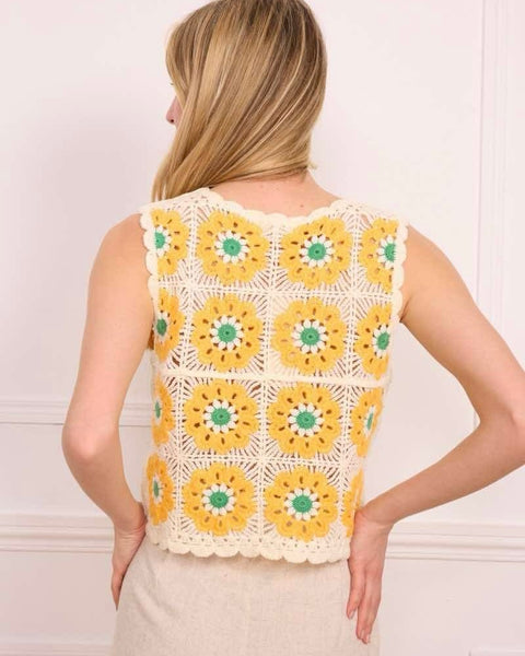 Haut crochet jaune - ZAZA