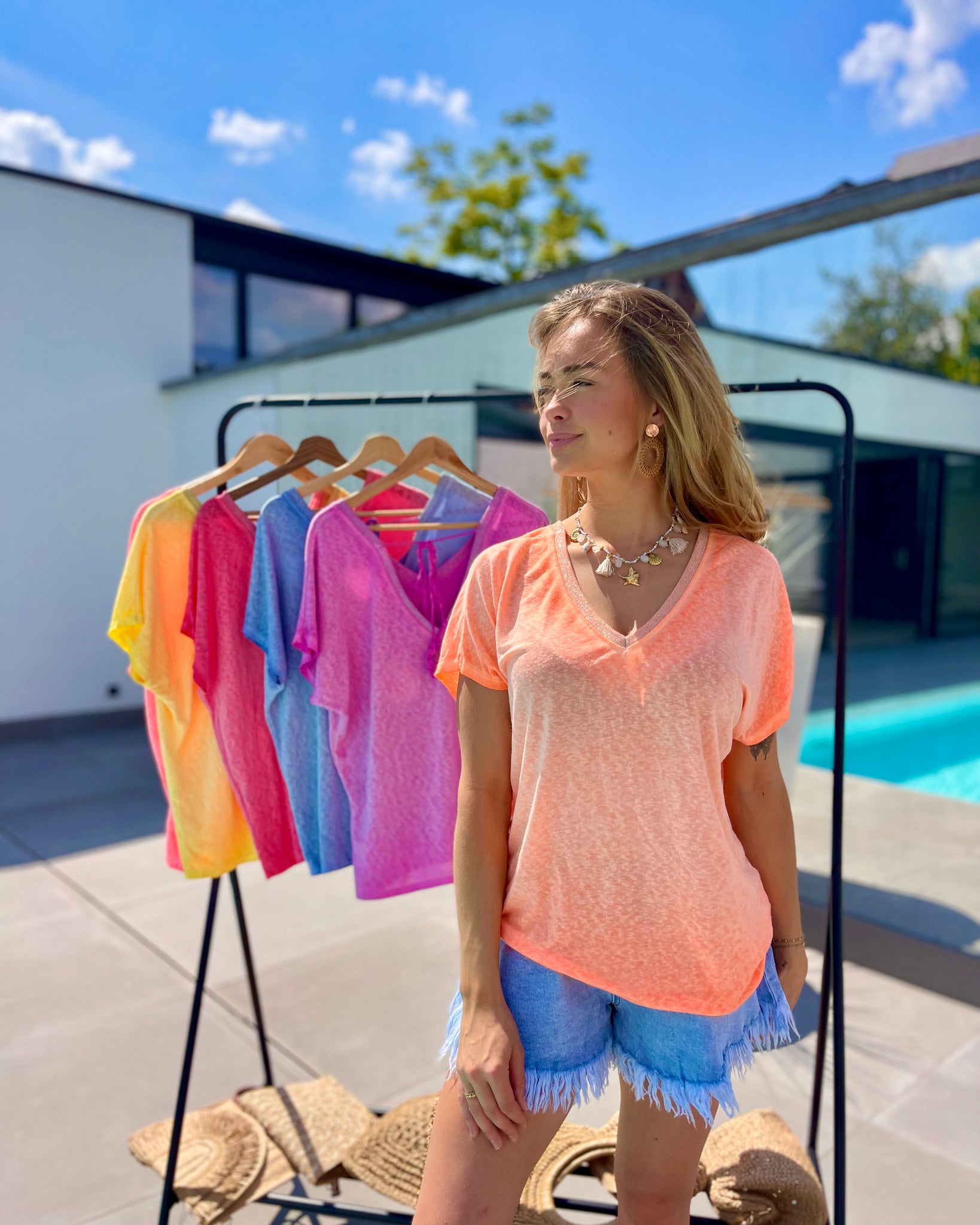 T-shirt orange - CAMILLE