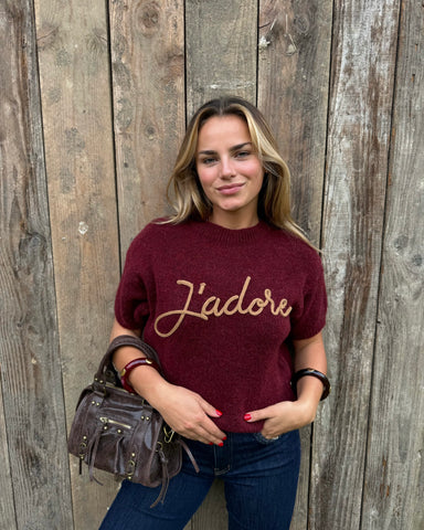 Pull bordeaux - J’ADORE