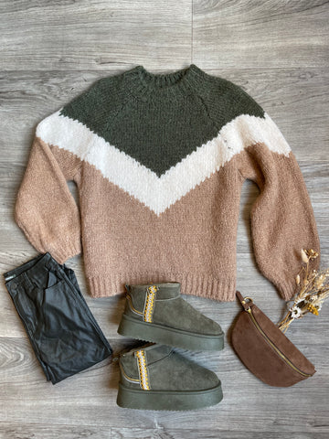 Pull kaki - ANNAELLE