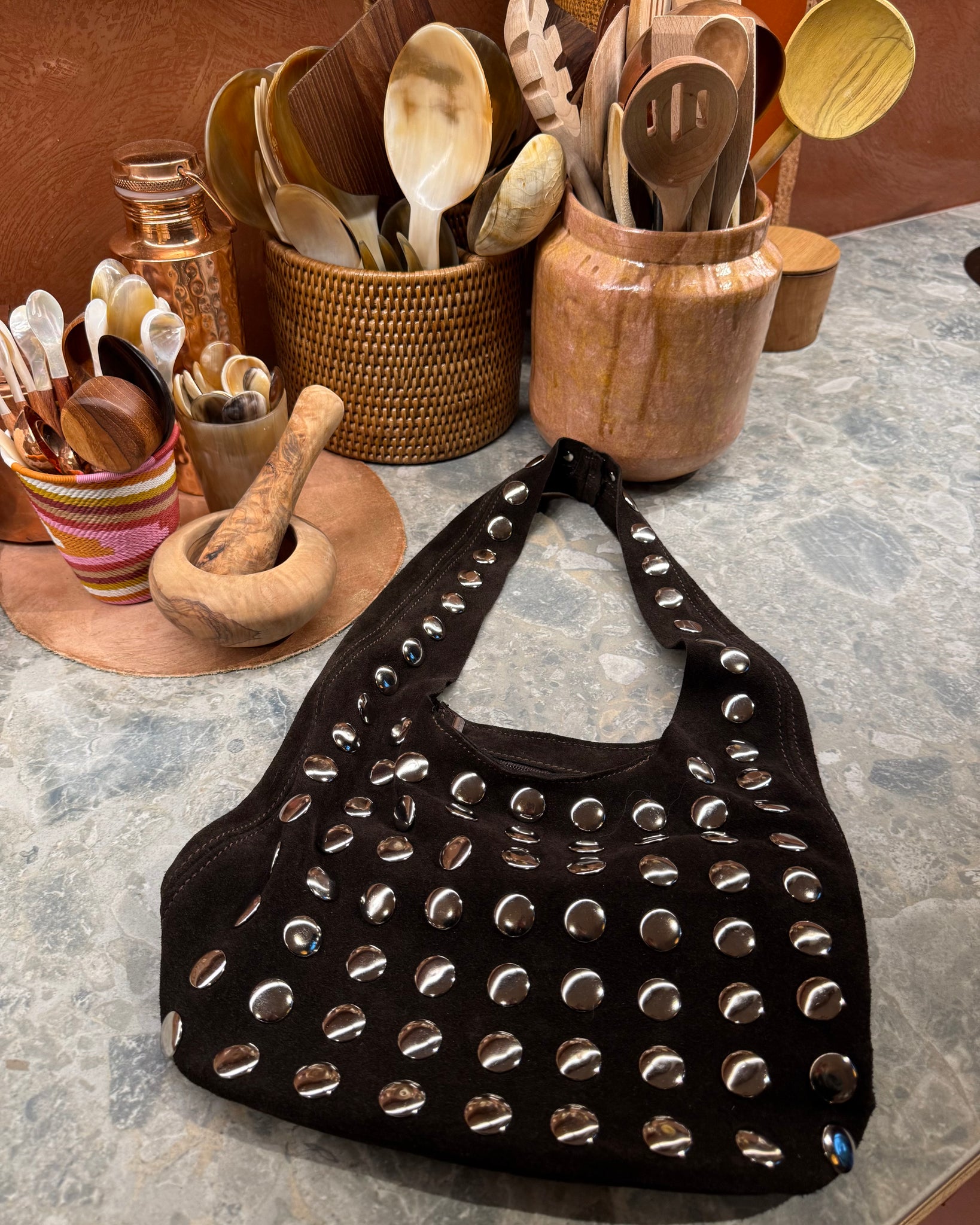 Sac en daim marron - CLOUS