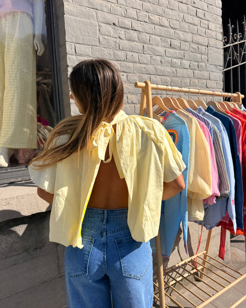 Blouse jaune petites manches - ELINA