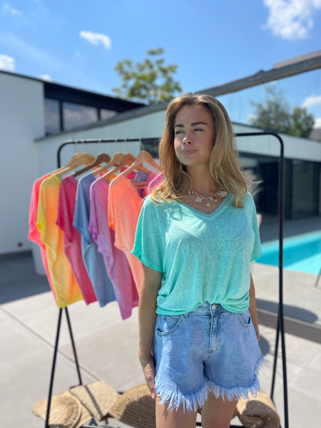 T-shirt turquoise - CAMILLE