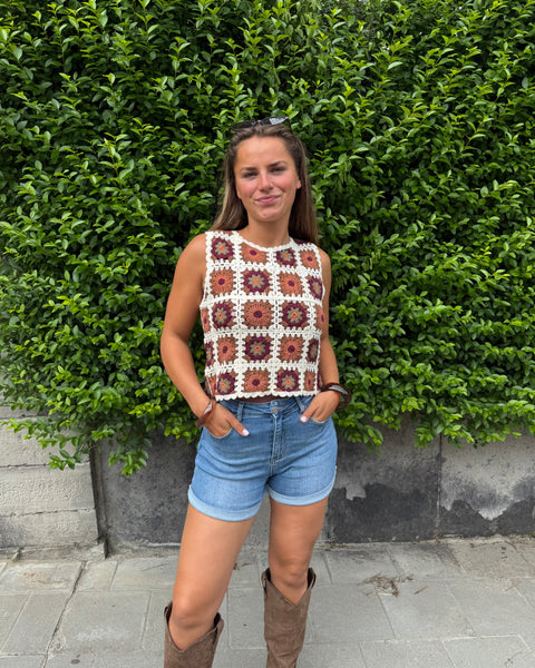Top crochet terracotta - ZAZA