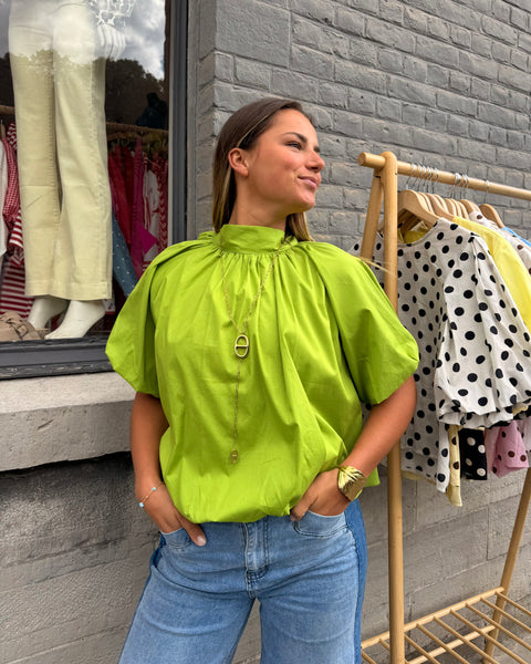 Blouse petites manches vert - ELINA
