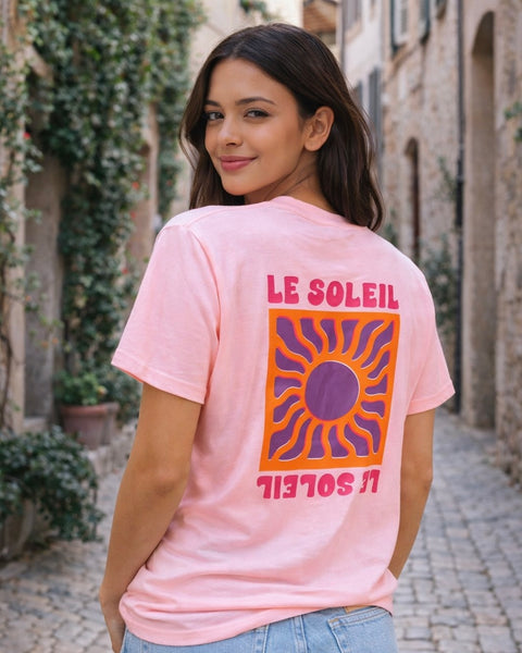 T-shirt rose pâle - LE SOLEIL