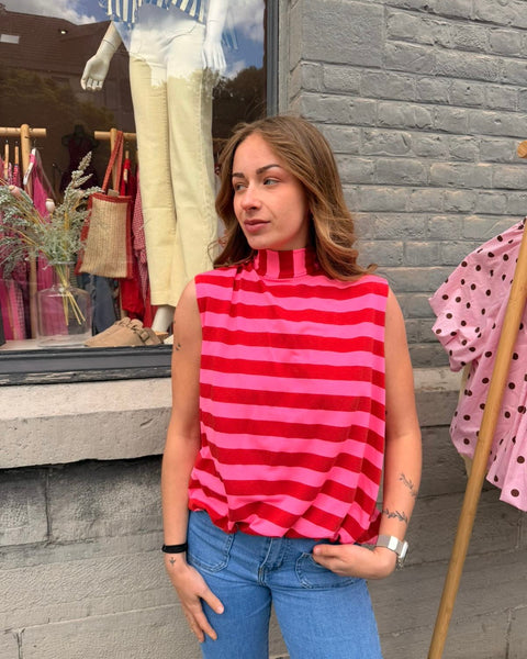 Blouse marinière rose - ELINA