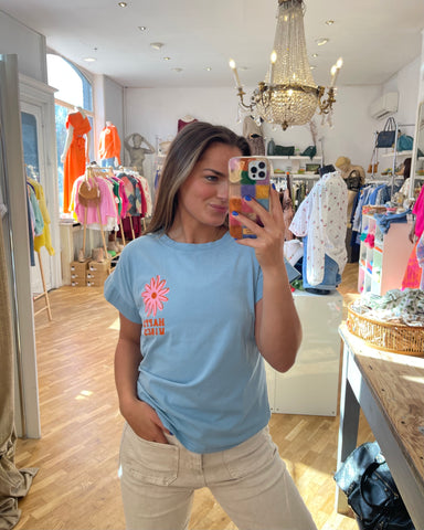 T-shirt bleu ciel - HAPPY VIBES