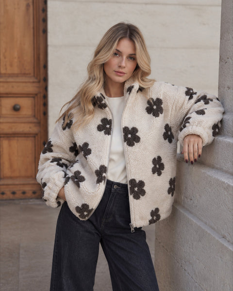 Polaire beige enfants - FLEURS