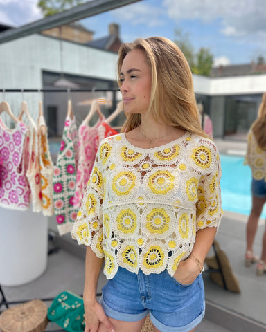 Haut crochet jaune - ZAZIE