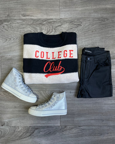Pull noir - COLLEGE CLUB