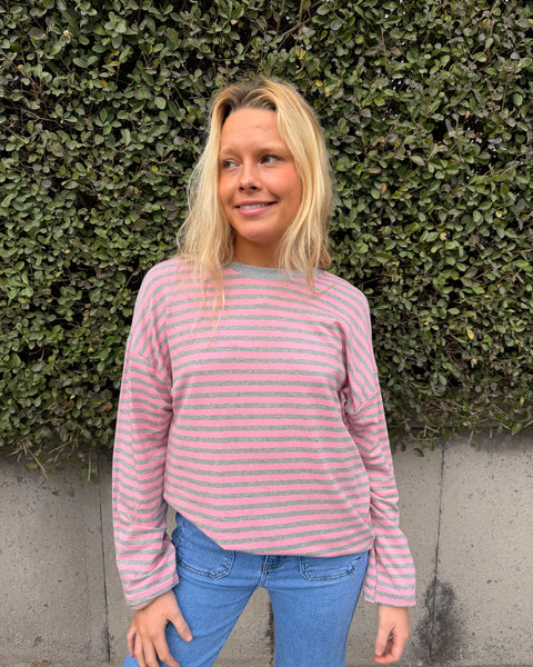 Grey/pink T-shirt - LINED