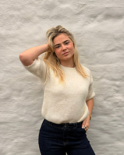 Short-sleeved sweater - BEIGE
