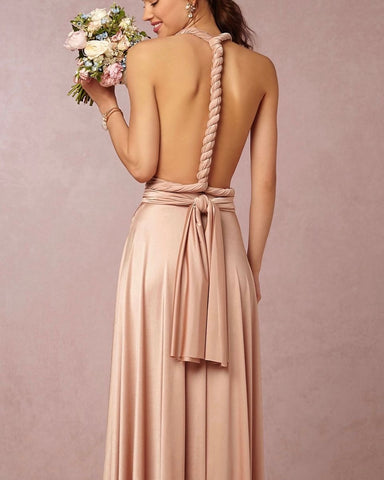 Robe champagne satinée - NELLE