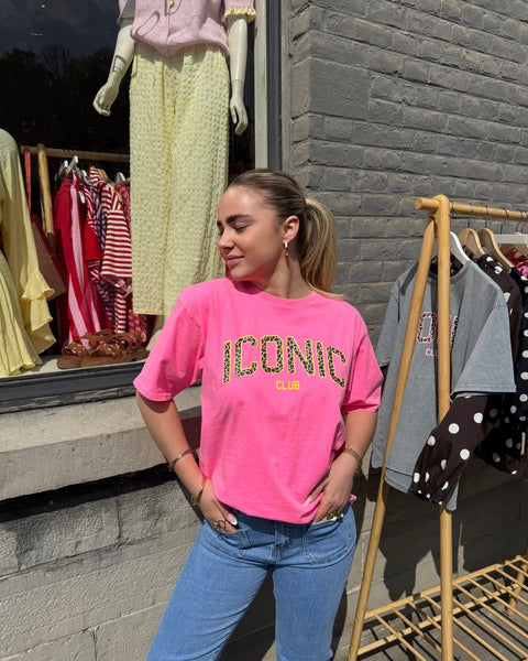 T-shirt rose léopard - ICONIC