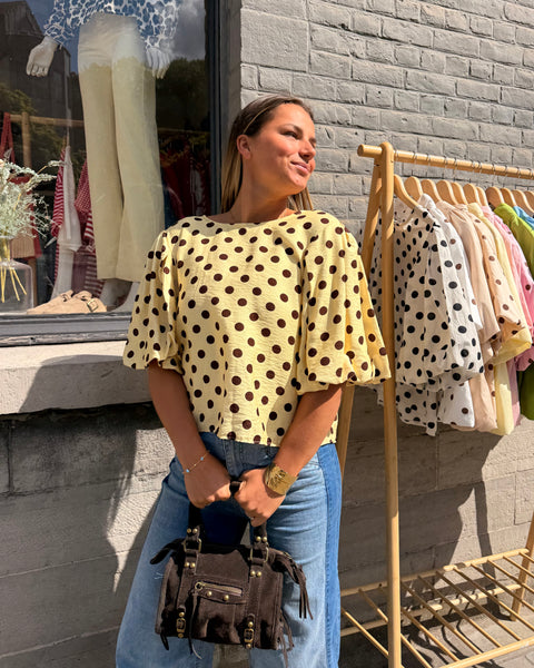 Haut jaune à pois choco - CHEISA