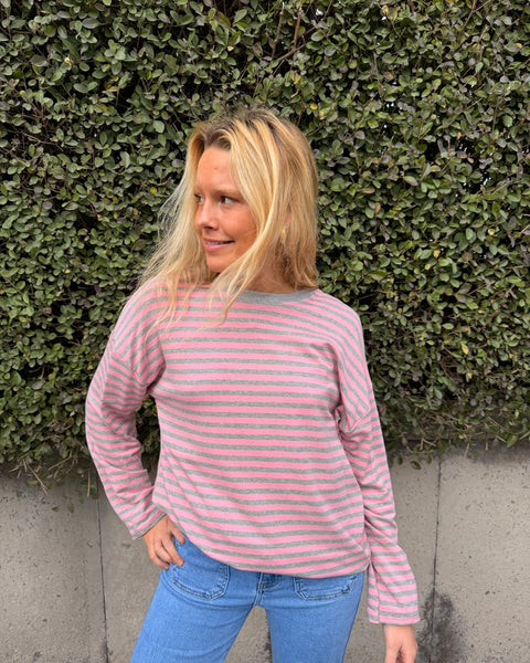 Grey/pink T-shirt - LINED