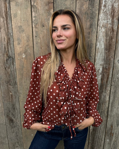 Chemisier petits pois - BRIQUE