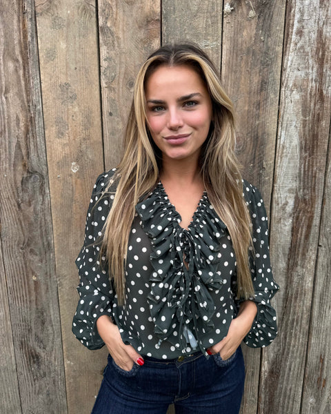 Chemisier petits pois - NOIR