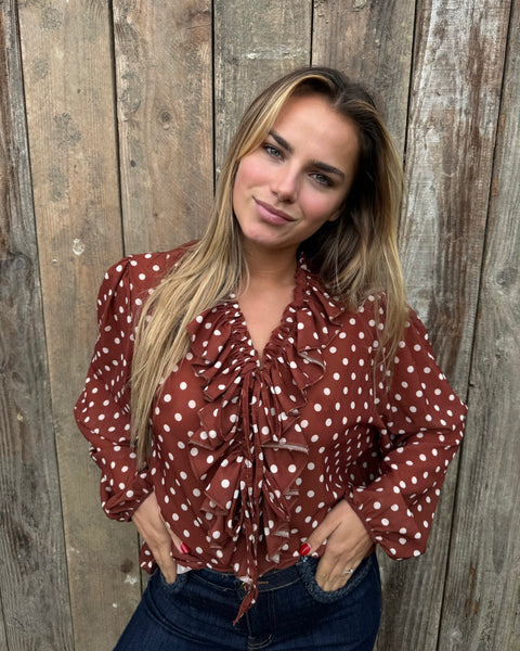 Chemisier petits pois - BRIQUE