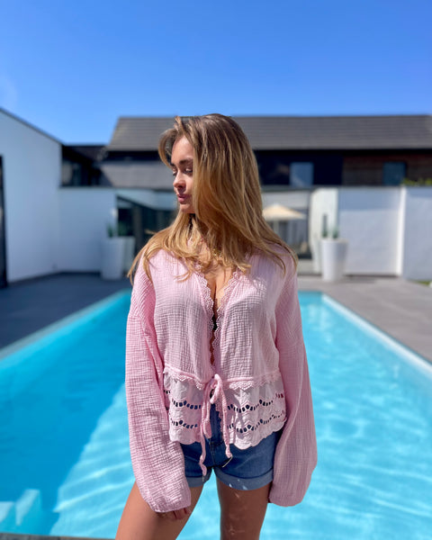 Chemise rose pâle - TAHIA