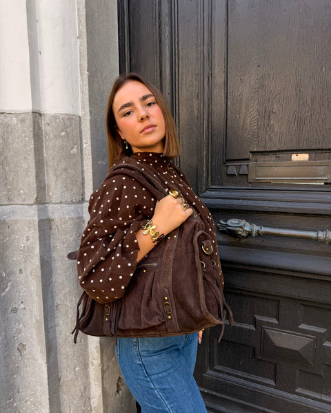 Haut chocolat velour - ELINA