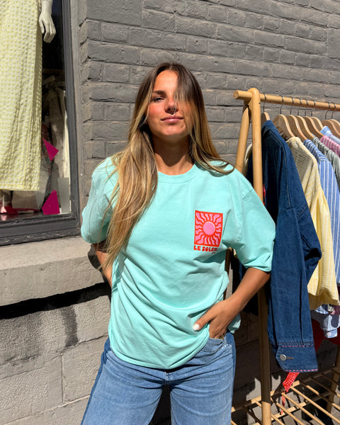 T-shirt turquoise - LE SOLEIL
