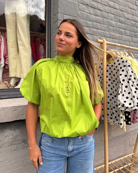 Blouse petites manches vert - ELINA