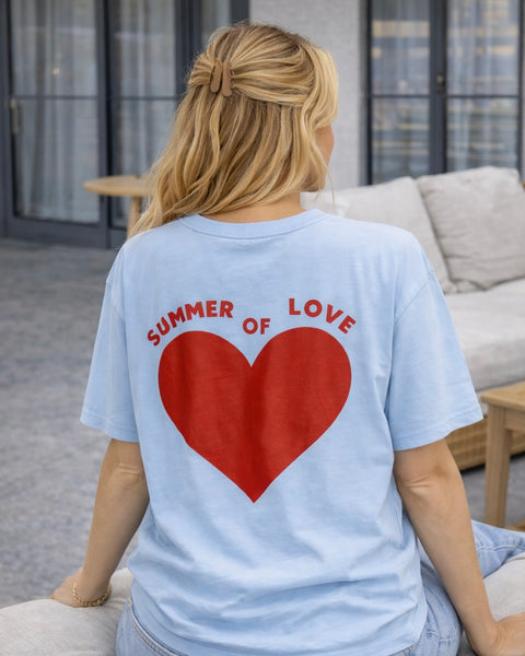 T-shirt bleu ciel - SUMMER OF LOVE