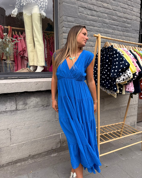 Robe bleu électrique - JEANNE