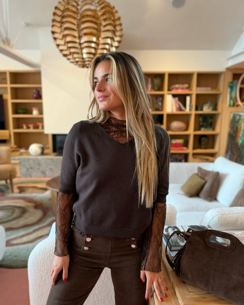 Pull manche courte - CHOCOLAT