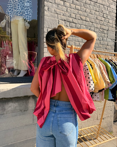 Blouse à ligne rose - ELINA