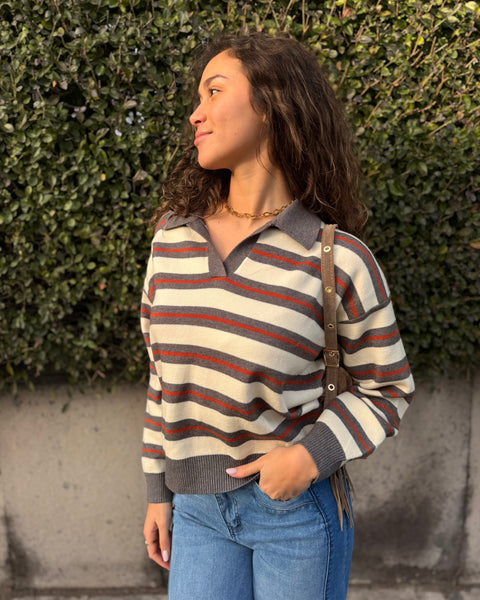 Pull ligné - CHOCOLAT