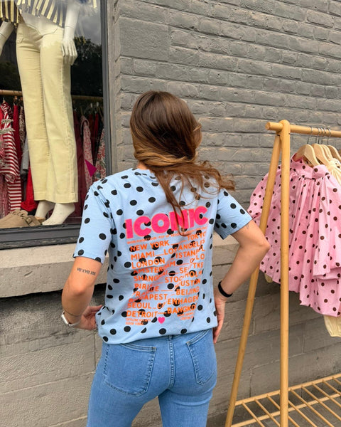 T-shirt à pois bleu - ICONIC