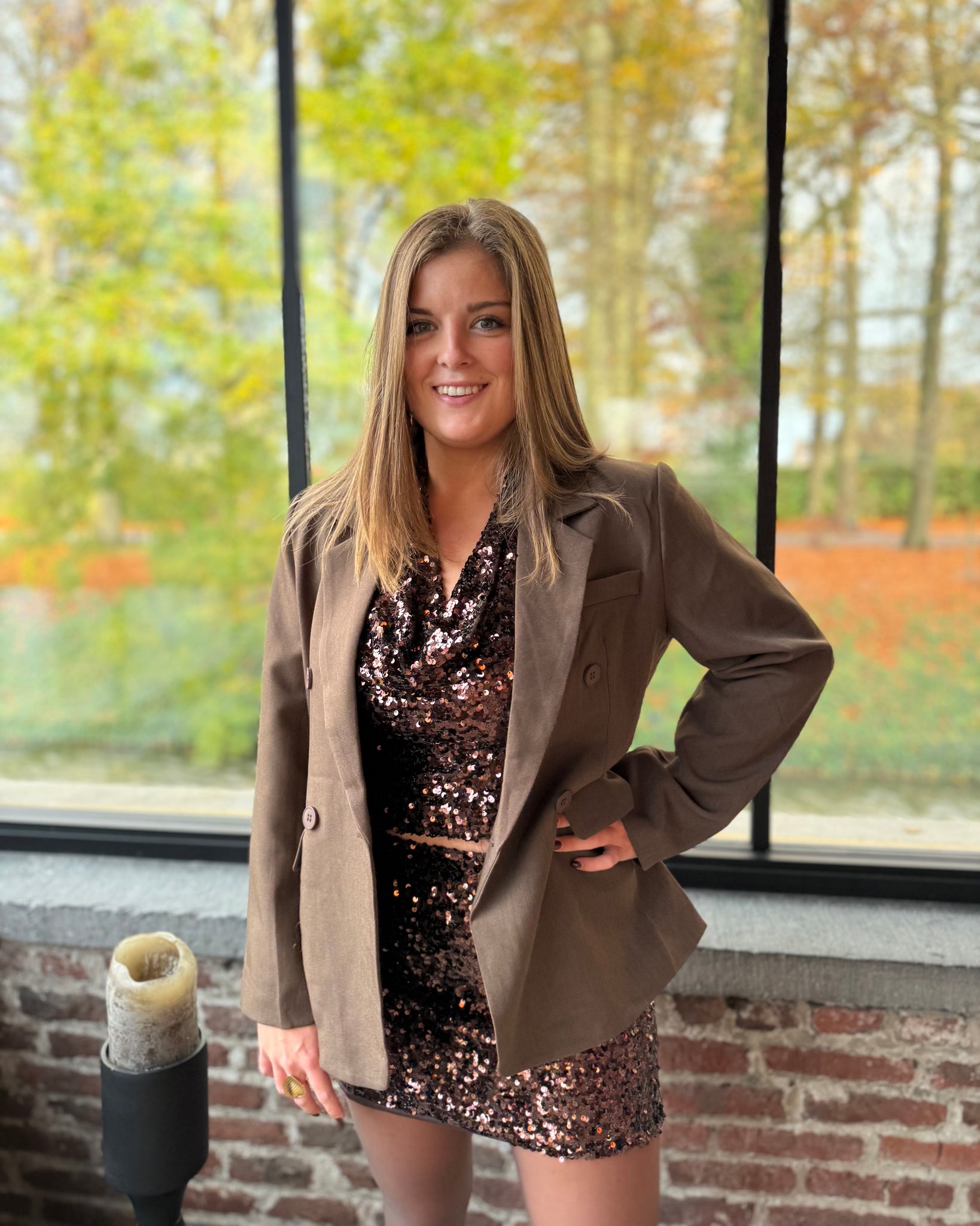 Haut sequin chocolat - PAULINE