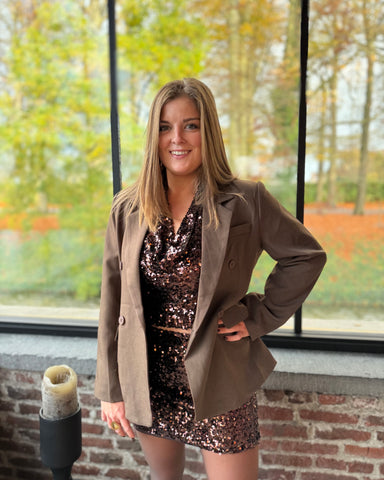 Haut sequin chocolat - PAULINE