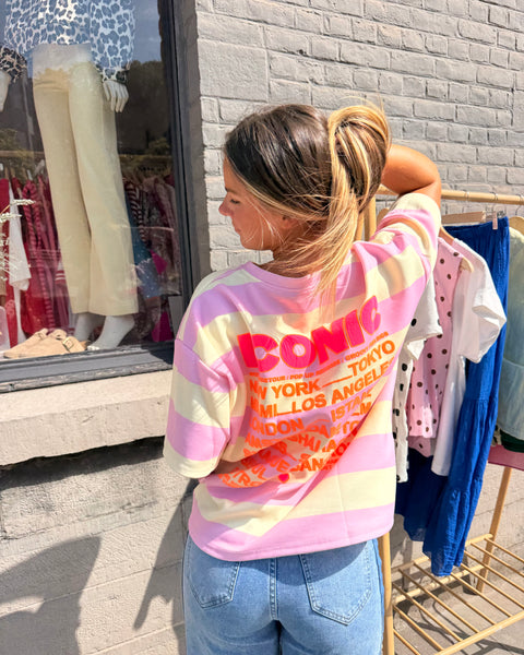Sweat rose/jaune - ICONIC