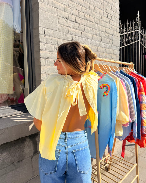 Blouse jaune petites manches - ELINA