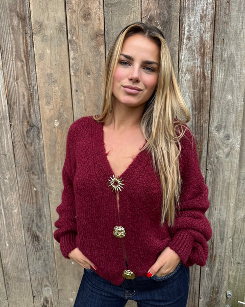 Gilet bordeaux - BIJOUX