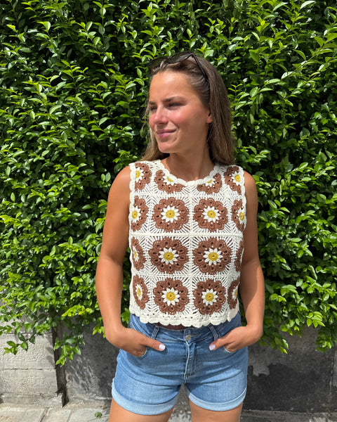 Top crochet marron - ZAZA