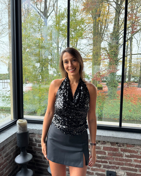 Haut benitier noire - SEQUINS