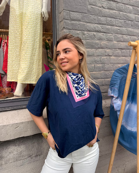 T-shirt + foulard - BLEU MARINE