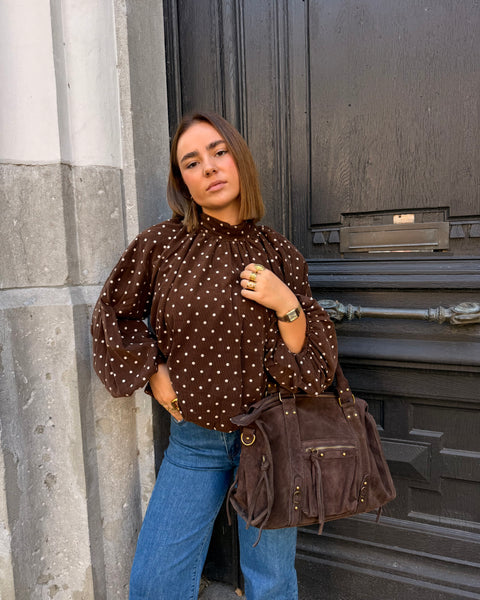 Haut chocolat velour - ELINA