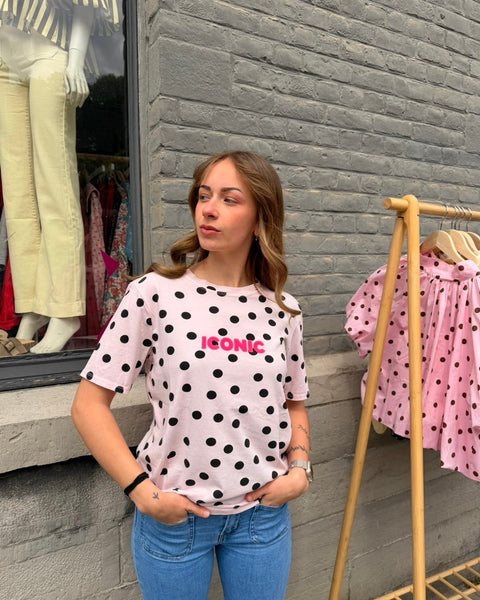 T-shirt à pois rose - ICONIC