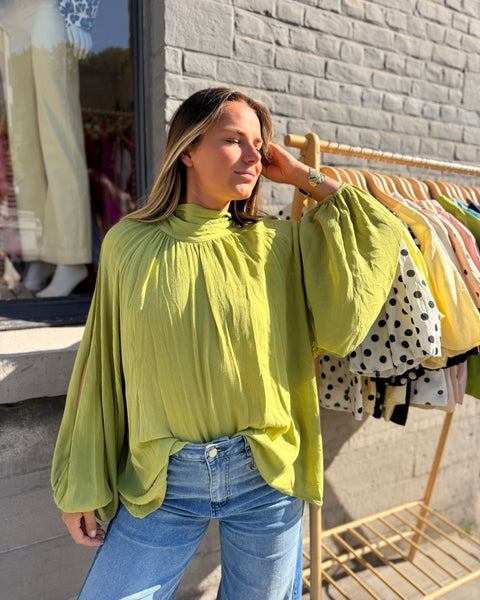 Blouse vert anis - CHRISTIE