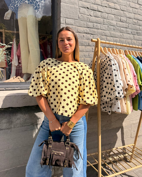 Haut jaune à pois choco - CHEISA
